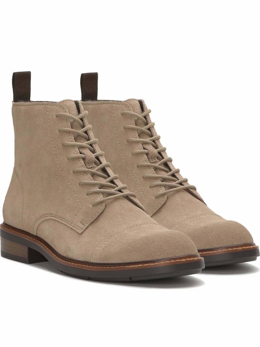 Vince Camuto Men's Taupe Suede Lace-Up Chukka Boots